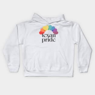 Texan Pride / Rainbow Hearts Aesthetic Design Kids Hoodie